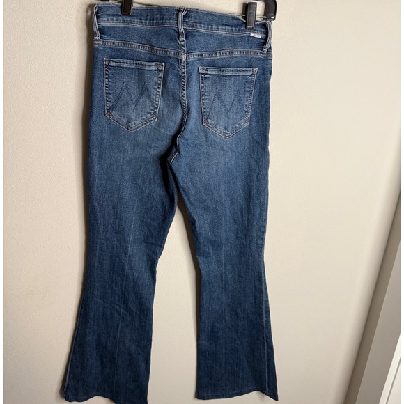 MOTHER Women's 29 Navy The Hustler Roller Sneak Bootcut Flare Denim Jeans Casual - Picture 3 of 7